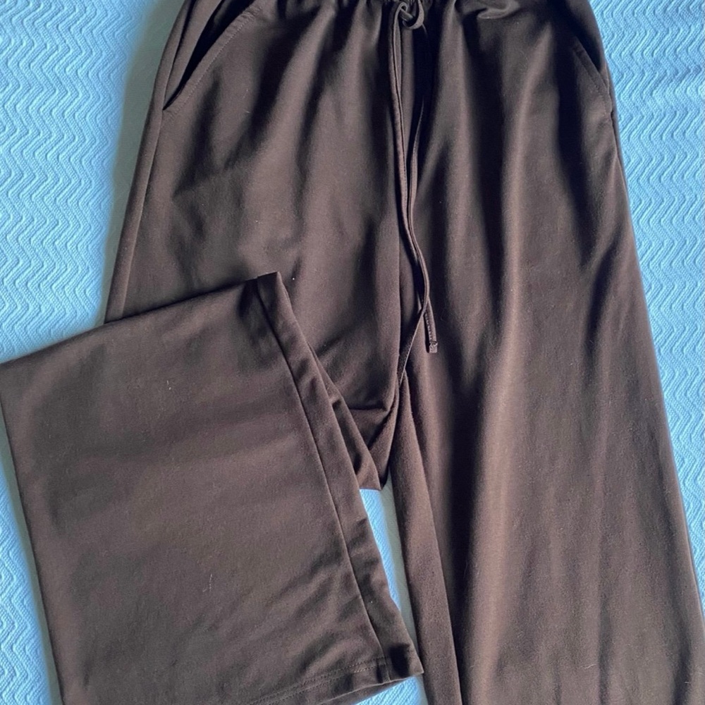 Women’s  Brown Pants bell bottom high waist drawstring size S